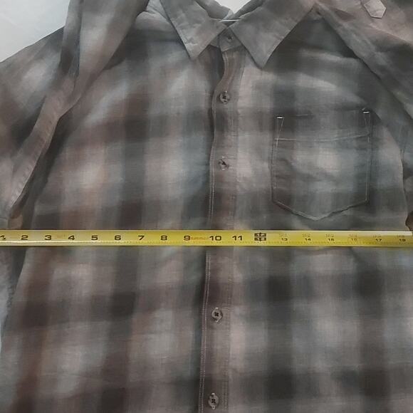 Thread & Cloth Gray Plaid Long Sleeve Button Down L Western Cabincore Fisherman - Picture 5 of 10